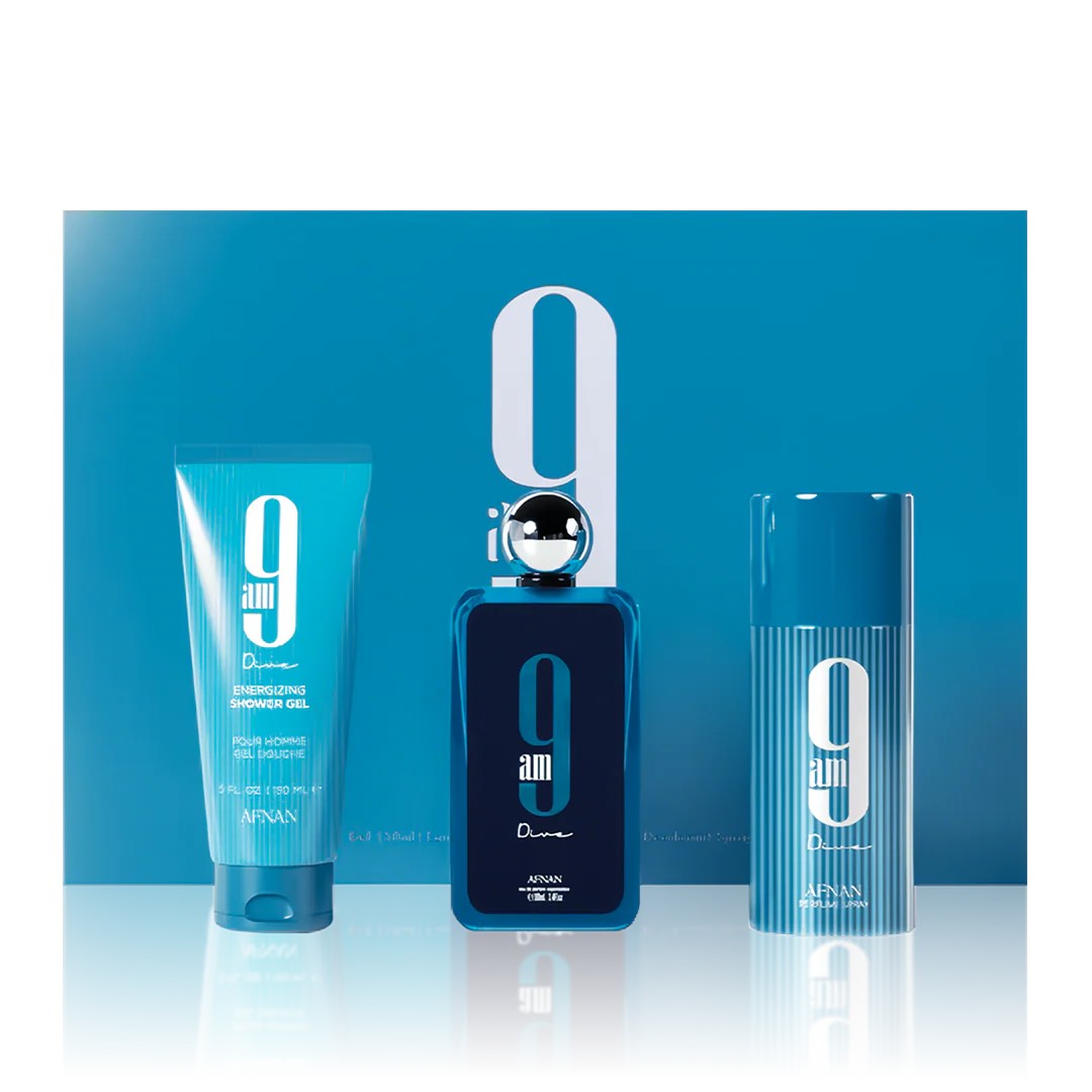 Afnan 9am Dive EDP 100ML Unisex Set 3 Pzas