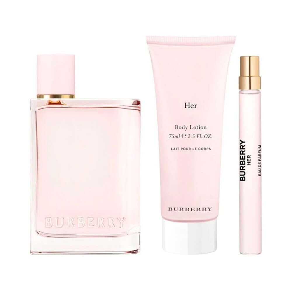 Burberry Her Set 3 Pzs 100ml Edp + 10ml + BL 75ml Mujer
